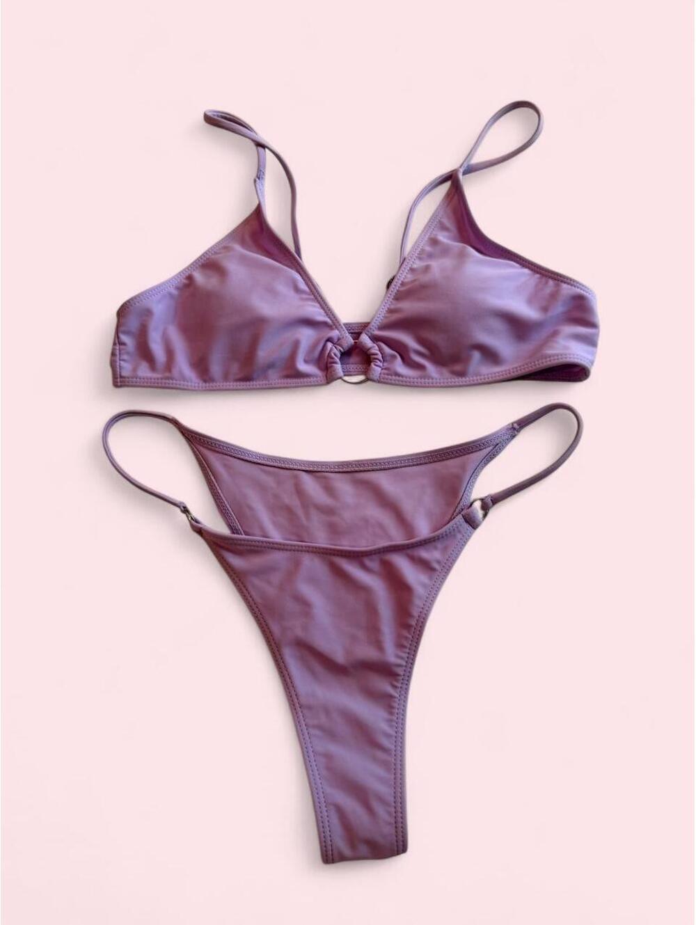 💜 Lilac Strappy O-Ring Bikini Set